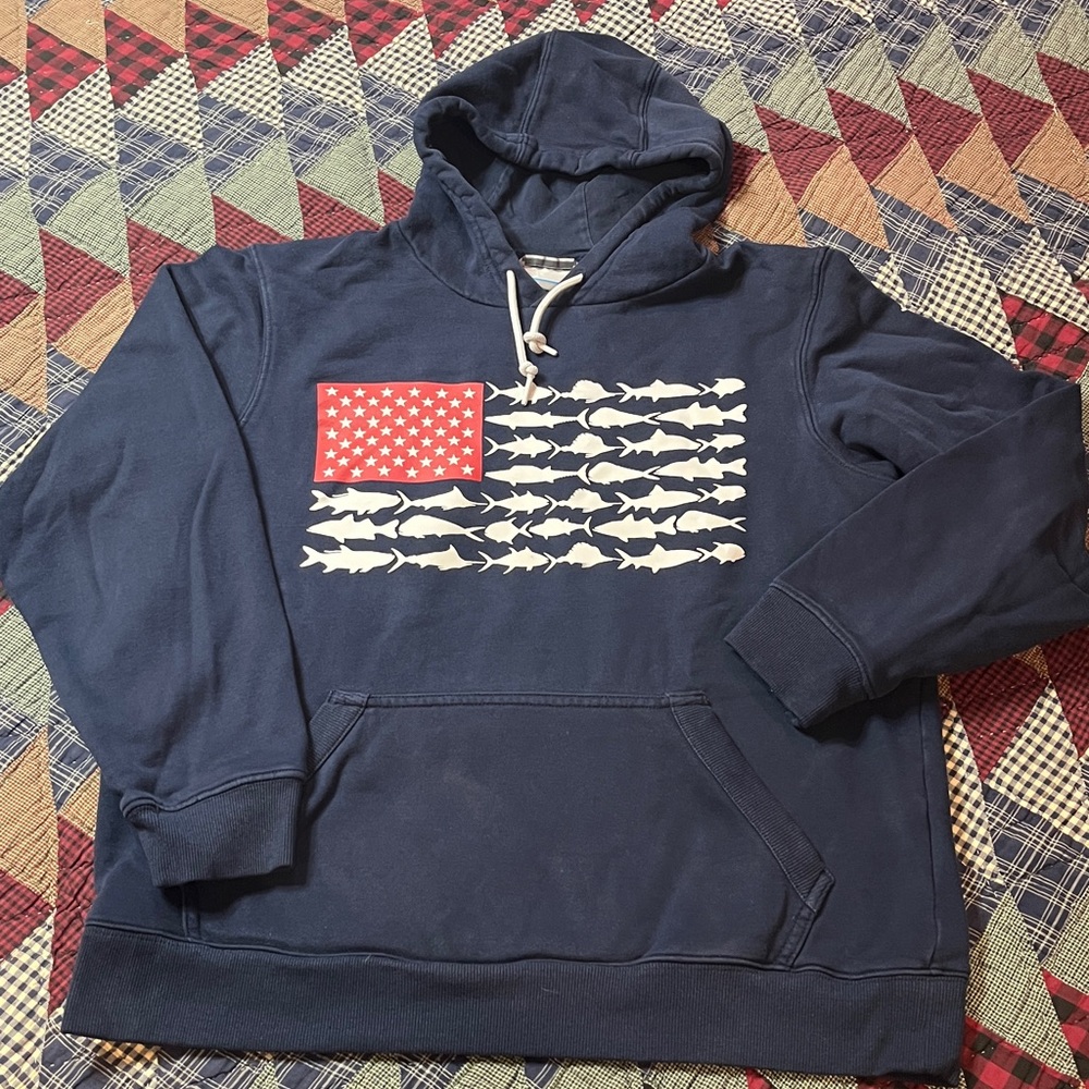 MEN MEDIUM JACKETS HOODIE PFG Columbia fish flag hoodie 1080 - Picture 2 of 7